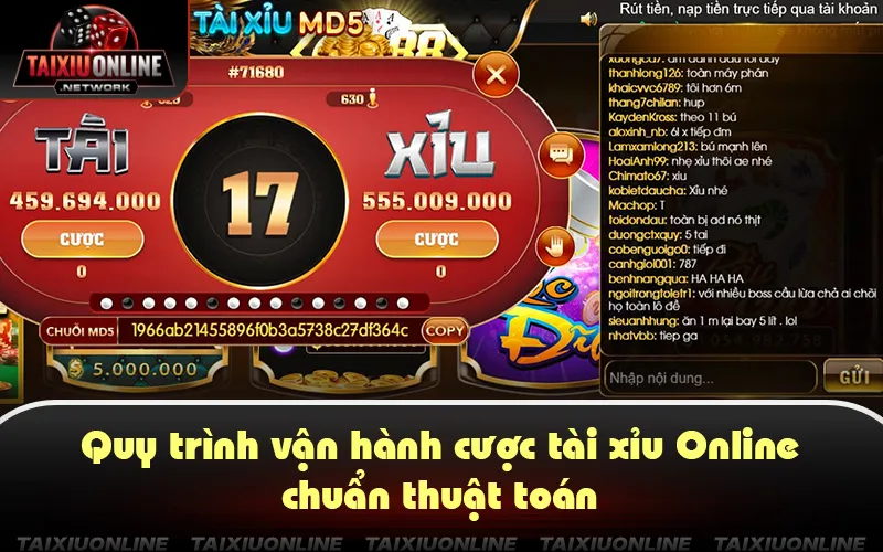 Giao diện đặt cược tài xỉu Online trực quan